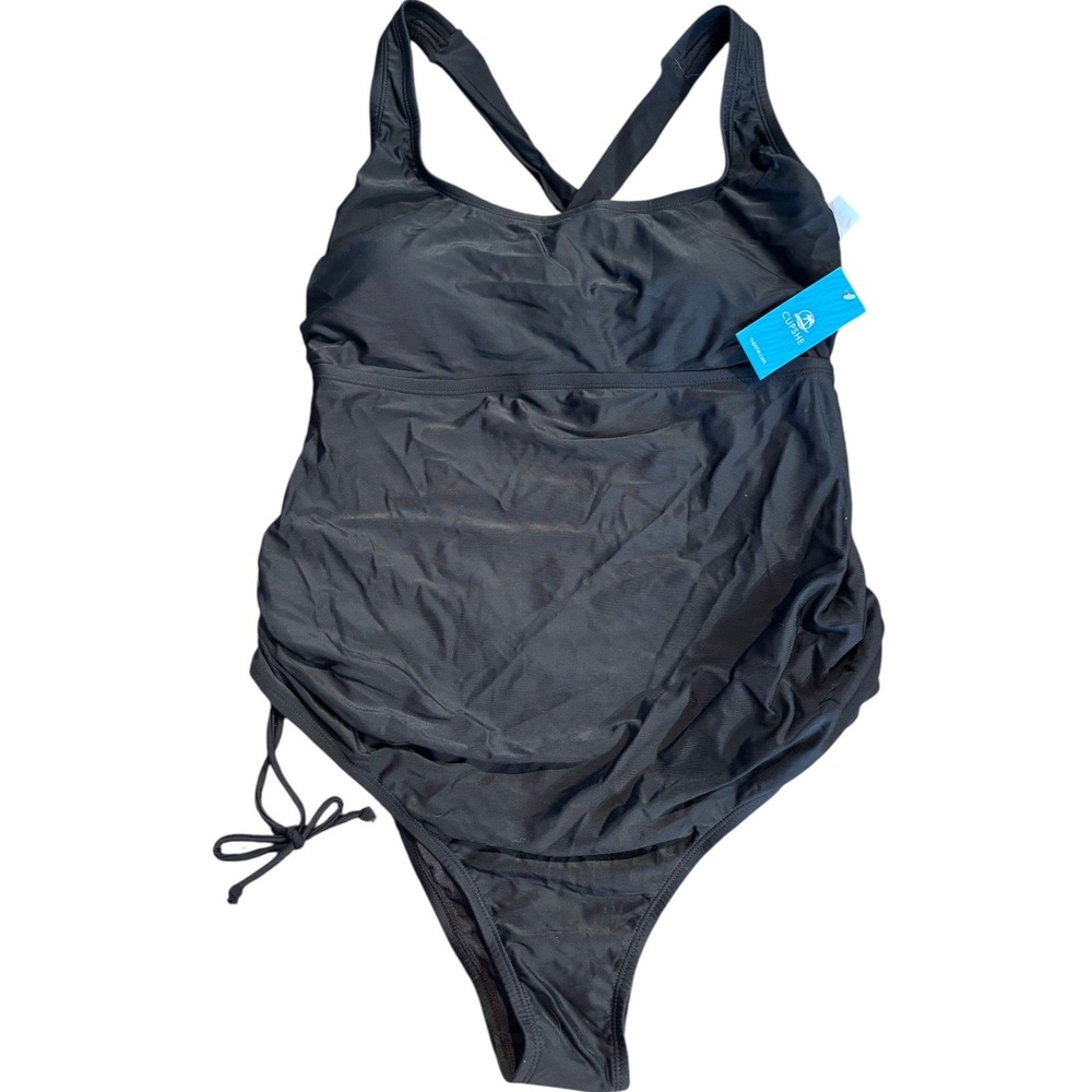 Cupshe Women Black Ruched One‎ Piece Swimsuit XL CKA12E3A001AA NWT